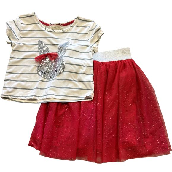 btween Other - B Tween Sequin Bunny + Mesh Skirt Set Size 7/8